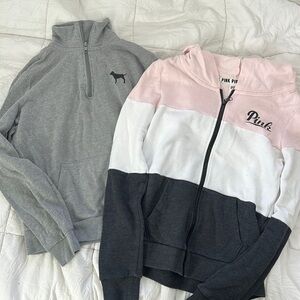 Victoria Secret PINK zip up and half zip sweaters